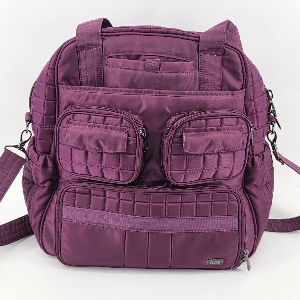 Lug Puddle Jumper Plum Purple Quilted Overnight Gym Travel Bag Trolley Sleeve
